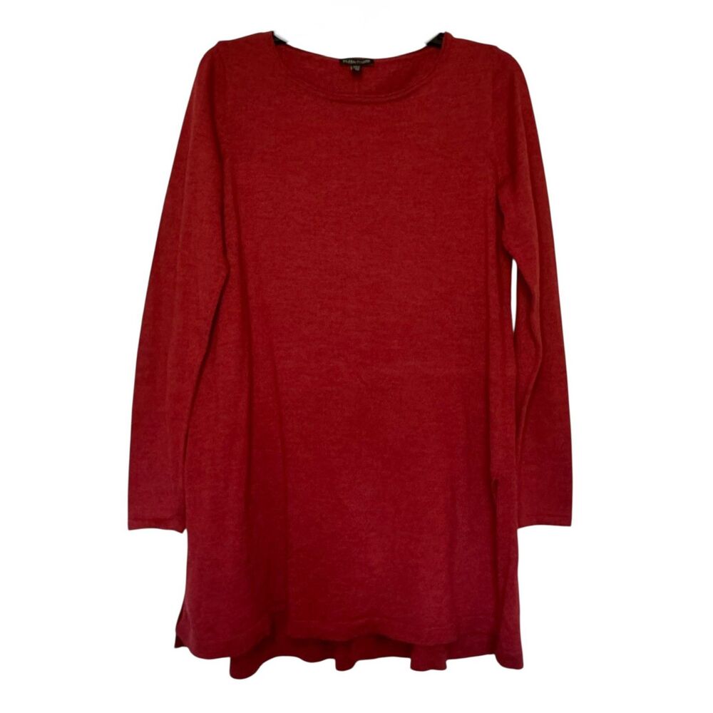 EILEEN FISHER women's size small S red  Italian yard tunic pullover sweater